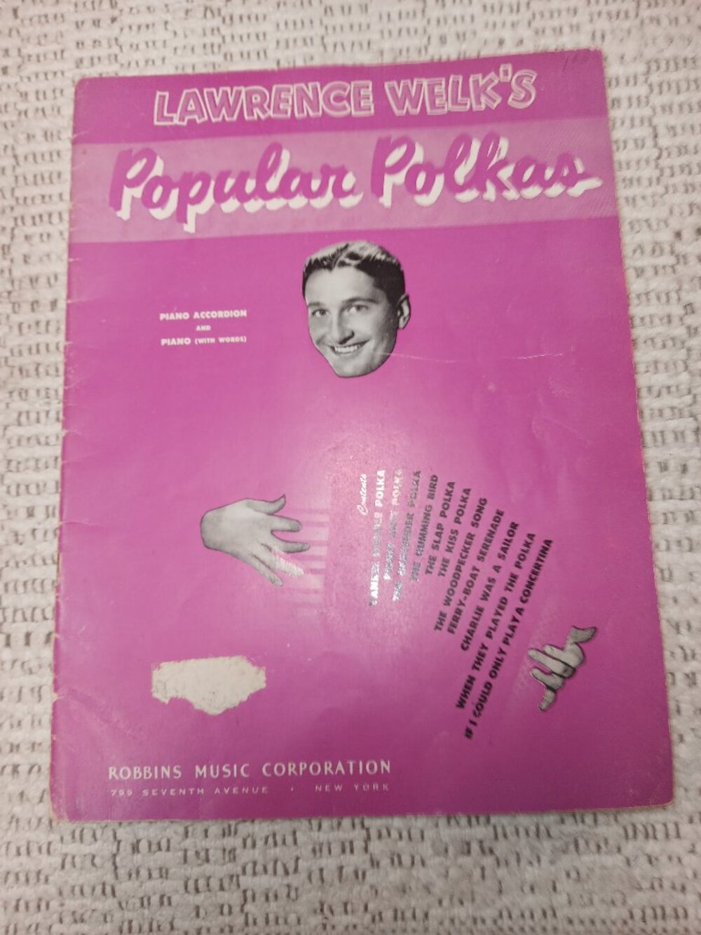 Lawrence Welk's Popular Polkas vintage Robbins Music Company 1944 sheet music